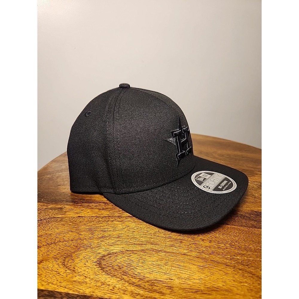 Houston Astros New Era 9Forty A-Frame Snapback Charcoal Blackout Hat Cap NWT - Picture 2 of 4